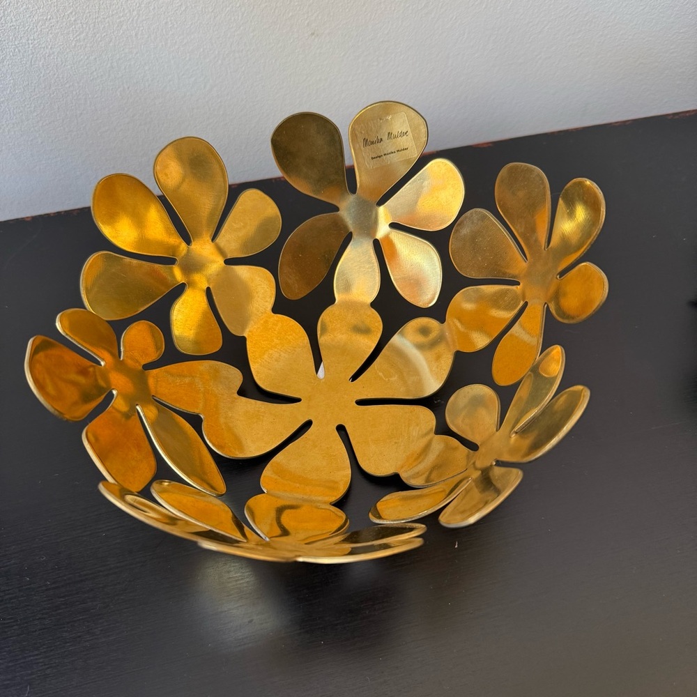 Ikea Stockholm Brass Gold Tone Metal Flower Bowl by Monika Mulder 8"